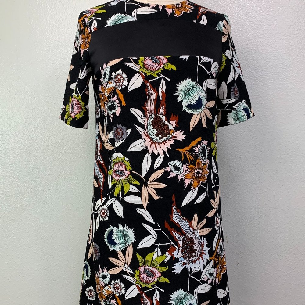 Topshop Boutique Floral Short Sleeve Shift Dress Size US‎ 4